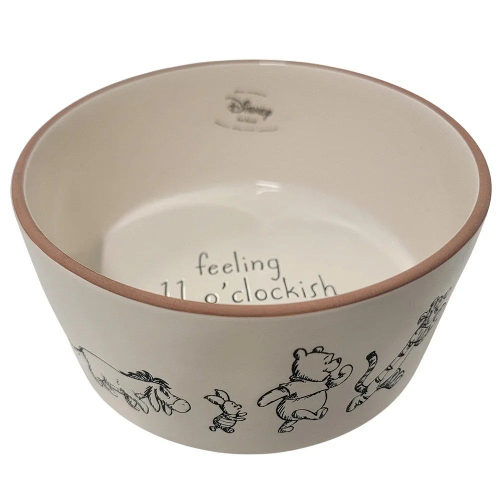 Rae Dunn Disney Winnie the Pooh Pet Bowl Feeling 11 O'clockish Ceramic Dog Dish